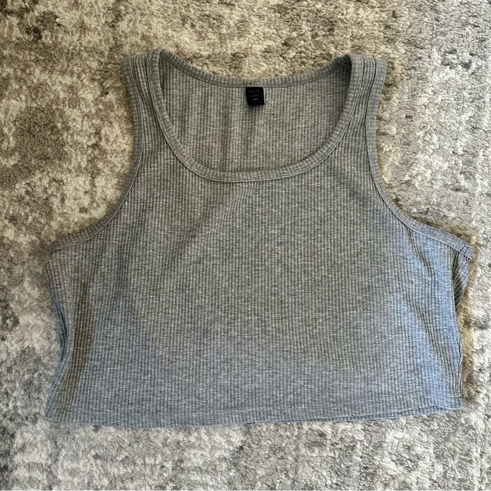Shein Curve Ribbed Cropped Tank